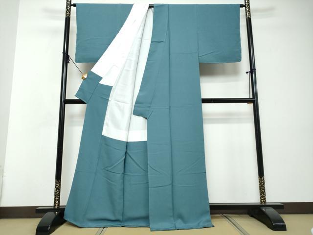 平和屋着物●上質な色無地 藍色 正絹 逸品 未使用 DABI2725ud