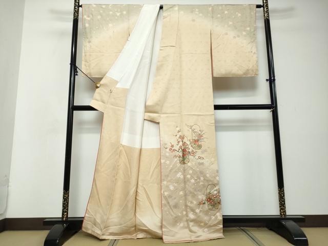 平和屋着物●訪問着 花籠文 暈し染め 金彩 やまと誂製 正絹 逸品 DABI2726ud