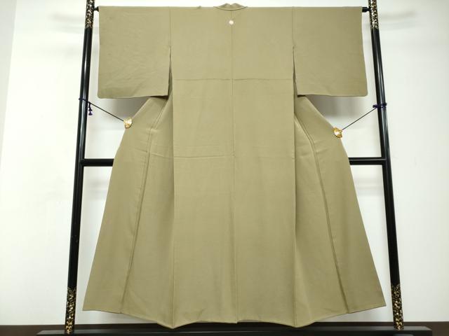平和屋着物●上質な色無地 岩井茶色 正絹 逸品 DABI2731ud