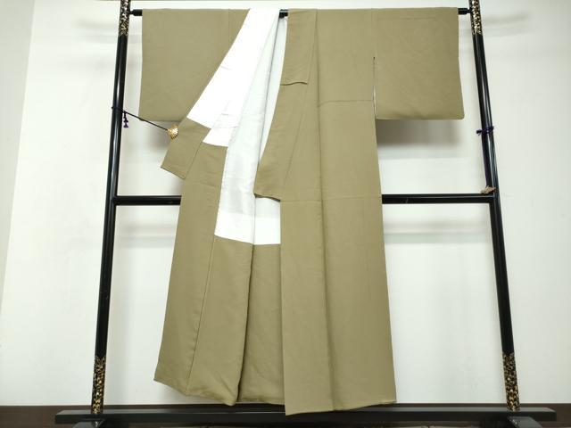 平和屋着物●上質な色無地 岩井茶色 正絹 逸品 DABI2731ud