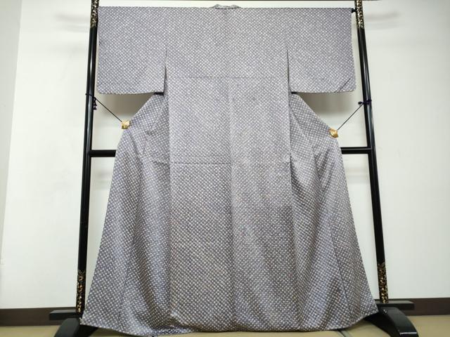 平和屋着物▼上質な小紋 総絞り 菱文 正絹 逸品 DABI2741ud