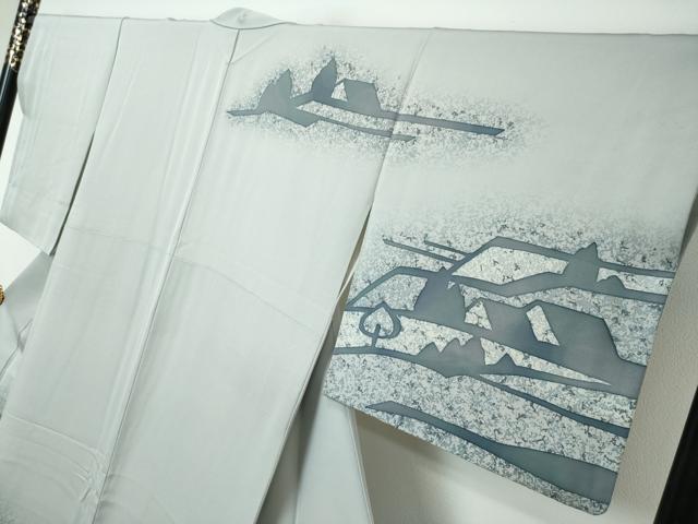 平和屋着物●訪問着 ろうけつ染め 風景文 正絹 逸品 DABI2747ud