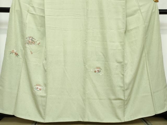 平和屋着物●色留訪問着 総刺繍 草花文 金糸 銀彩 正絹 逸品 未使用 DABI2748ud
