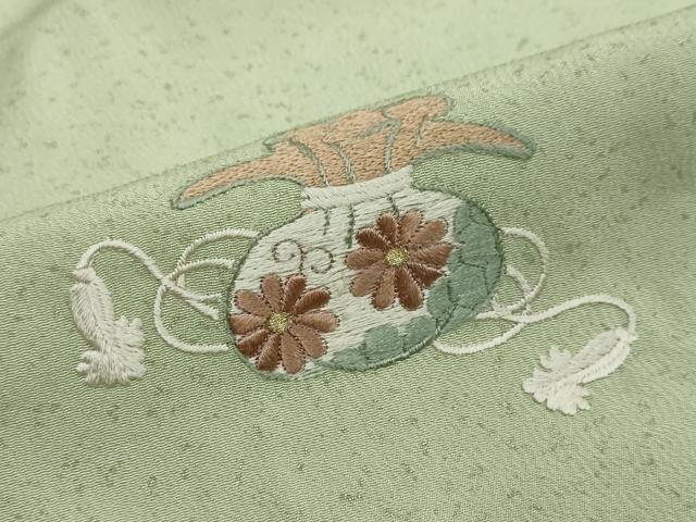 平和屋着物●色留訪問着 総刺繍 草花文 金糸 銀彩 正絹 逸品 未使用 DABI2748ud