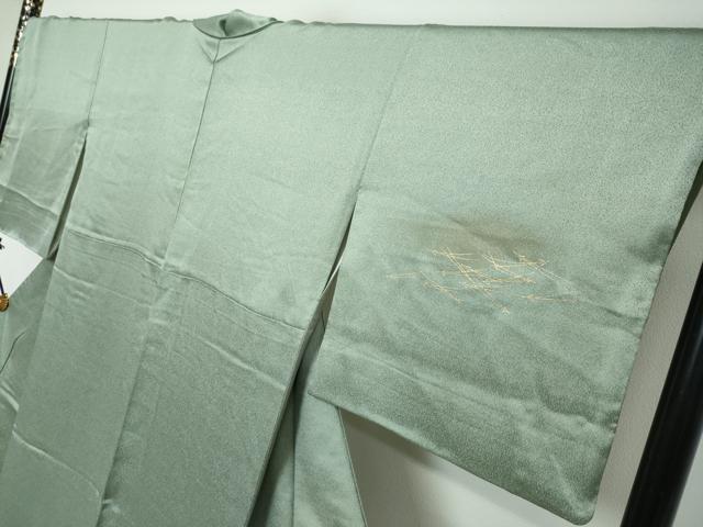 平和屋着物●訪問着 敷松葉草花文 暈し染め 金彩 正絹 逸品 DABI2749ud