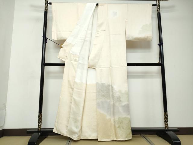 平和屋着物●訪問着 吉祥雪輪草花文 暈し染め 金彩 さが美扱い 正絹 逸品 DABI2750ud