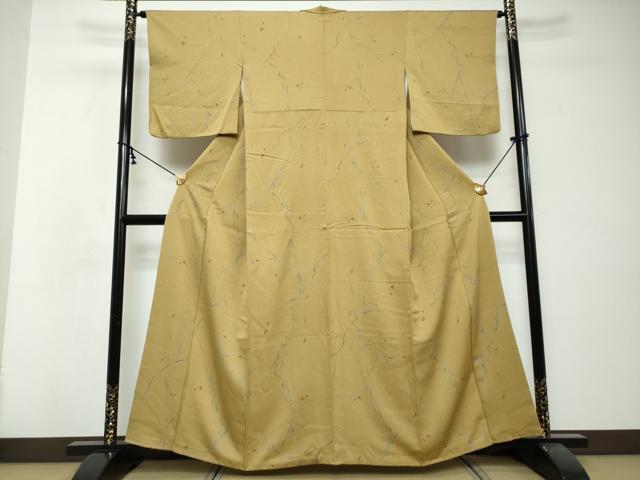 平和屋着物●上質な小紋 枝花文 正絹 逸品 DABI2756ud