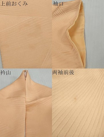 平和屋着物●上質な色無地 切嵌地紋 肉色 正絹 逸品 DABI2757ud