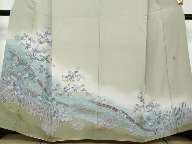 平和屋着物●訪問着 友禅 作家物 流水人物風景文 暈し染め 金彩 正絹 逸品 DABI2764ud