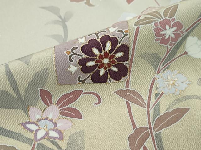 平和屋着物●訪問着 破れ色紙草花文 暈し染め 金彩 正絹 逸品 DABI2768ud
