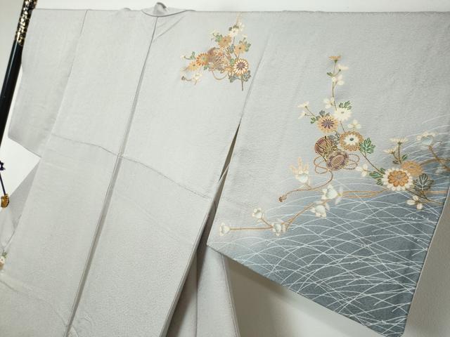 平和屋着物●訪問着 楽器草花文 暈し染め 金彩 正絹 逸品 DABI2779ud