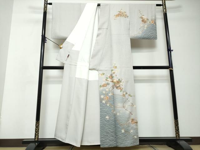 平和屋着物●訪問着 楽器草花文 暈し染め 金彩 正絹 逸品 DABI2779ud