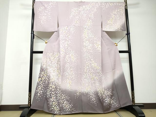 平和屋着物●訪問着 作家物 駒刺繍 枝花文 暈し染め 金彩 さが美扱い 正絹 逸品 DABI2782ud