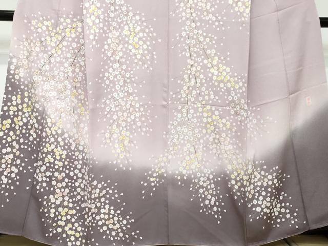 平和屋着物●訪問着 作家物 駒刺繍 枝花文 暈し染め 金彩 さが美扱い 正絹 逸品 DABI2782ud