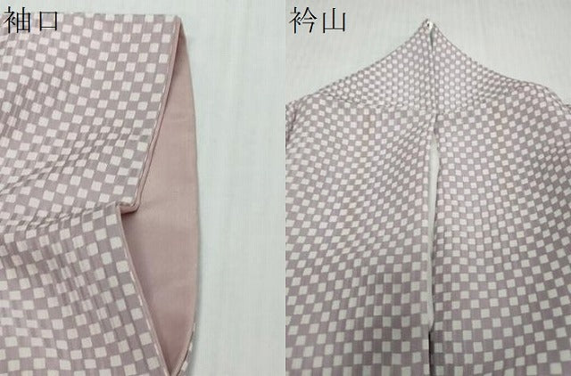 平和屋着物●上質な小紋 変わり格子文 正絹 逸品 DABI2791ud