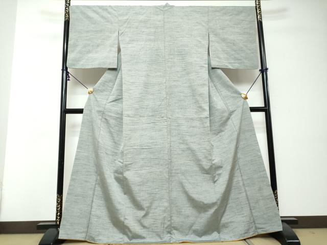 平和屋着物●上質な紬 湊鼠色 正絹 逸品 DABI2792ud
