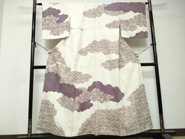 平和屋着物●名門 藤娘きぬたや・総絞り 訪問着 雲取り花文 正絹 逸品 DABI2794ud