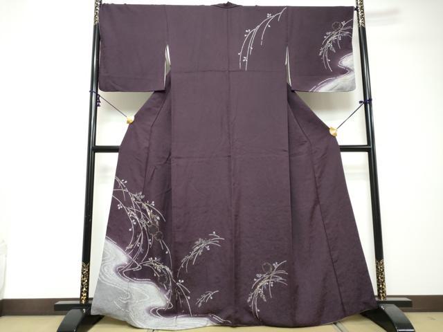 平和屋着物●訪問着 雪輪鹿の子草花文 暈し染め 金彩 正絹 逸品 DABI2796ud