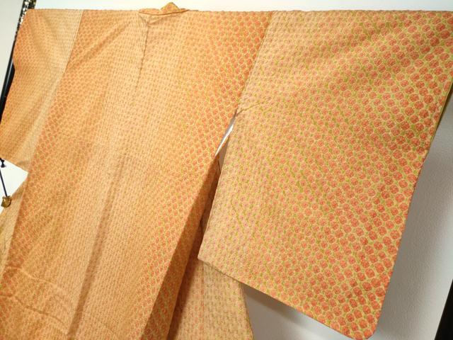 平和屋着物●訪問着 紬地 蜘蛛絞り 杢目絞り 横段文 正絹 逸品 未使用 DABI2799ud