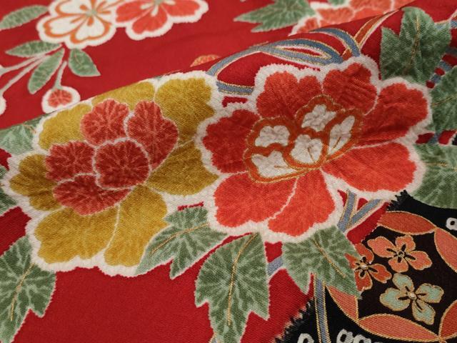 平和屋着物●豪華振袖 御所車草花文 暈し染め 金彩 正絹 逸品 DABI2800ud