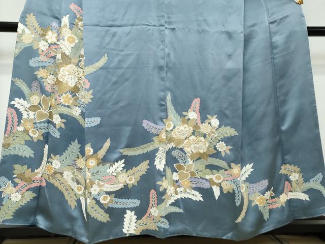 平和屋着物●訪問着 草花文 金彩 正絹 逸品 DABI2806ud