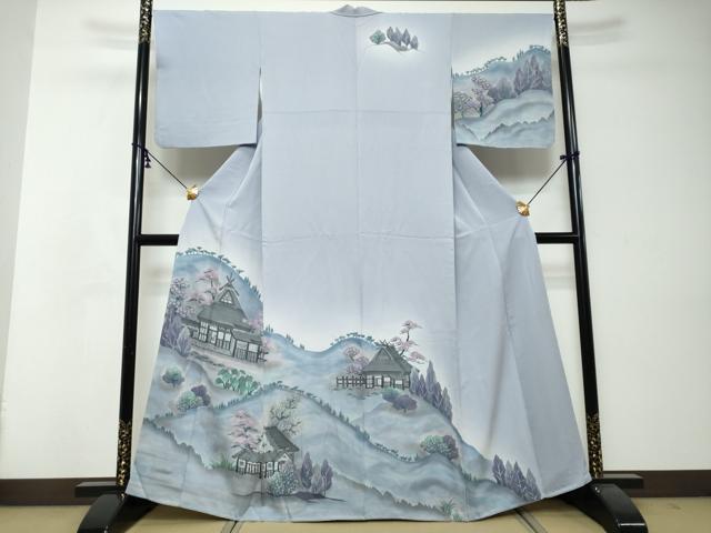 平和屋着物●訪問着 遠山風景文 暈し染め 正絹 逸品 DABI2811ud