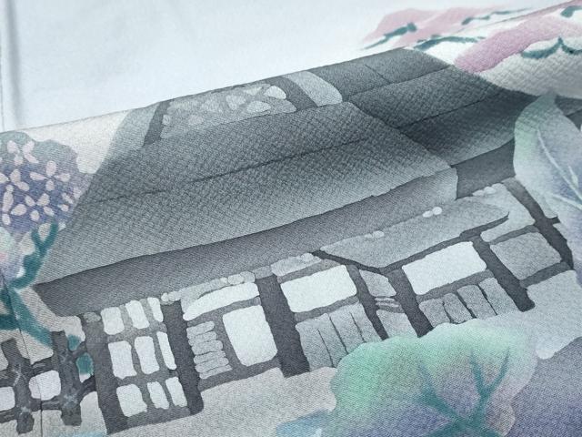 平和屋着物●訪問着 遠山風景文 暈し染め 正絹 逸品 DABI2811ud