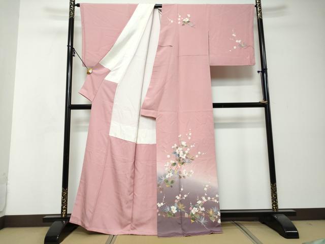 平和屋着物●訪問着 友禅 作家物 枝花文 暈し染め 正絹 逸品 DABI2817ud