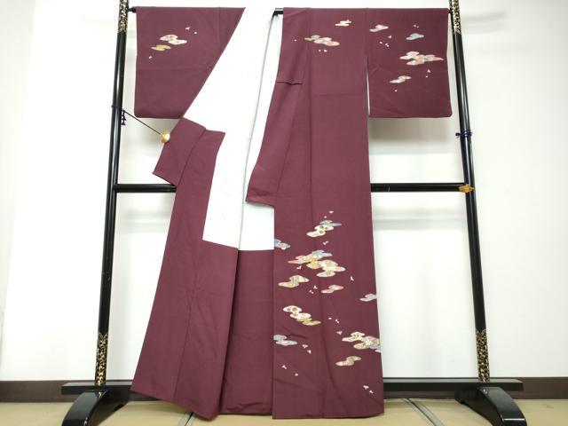 平和屋着物●訪問着 駒刺繍 エ霞草花文 金彩 正絹 逸品 DABI2818ud