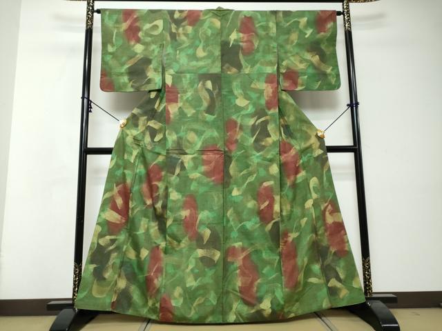 平和屋着物●上質な紬 霞文 正絹 逸品 DABI2820ud
