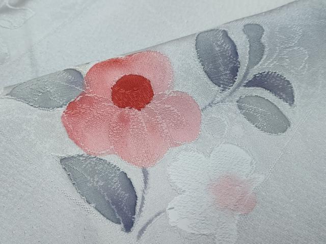 平和屋着物●上質な小紋 地紋起こし 切嵌草花文 正絹 逸品 DABI2829ud