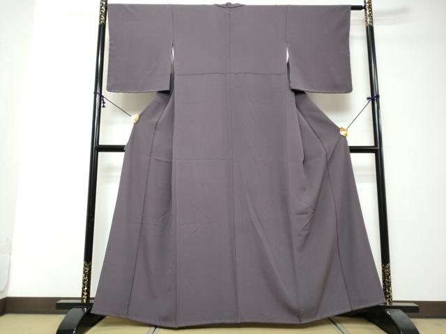平和屋着物●上質な色無地 滅紫色 正絹 逸品 未使用 DABI2832ud