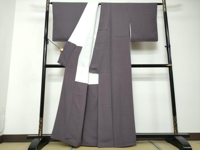 平和屋着物●上質な色無地 滅紫色 正絹 逸品 未使用 DABI2832ud