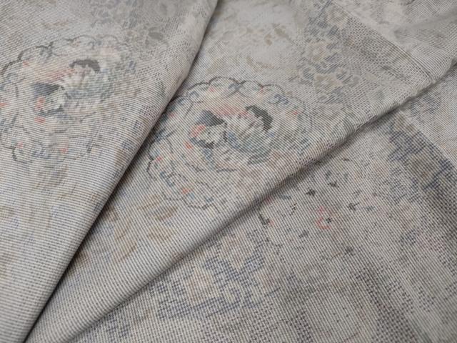 平和屋着物●都喜ヱ門 本場大島紬 7マルキ 総絣 花鳥絵皿文 やまと誂製 藤絹織物謹製 正絹 逸品 未使用 DABI2846ud