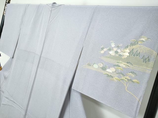 平和屋着物●訪問着 雲取り風景草花文 暈し染め 金彩 正絹 逸品 未使用 DABI2857ud