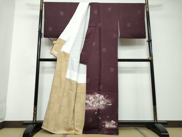 平和屋着物●色留訪問着 短冊草花文 暈し染め やまと誂製 正絹 逸品 DABI2861ud