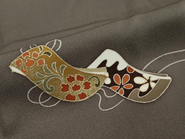 平和屋着物●訪問着 刺繍 誰が袖花蝶文 金彩 正絹 逸品 DABI2863ud