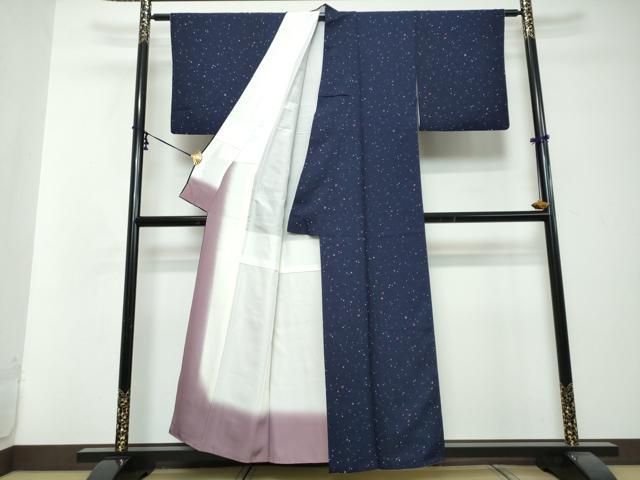 平和屋着物▼上質な小紋 箔散らし文 正絹 逸品 DABI2866ud