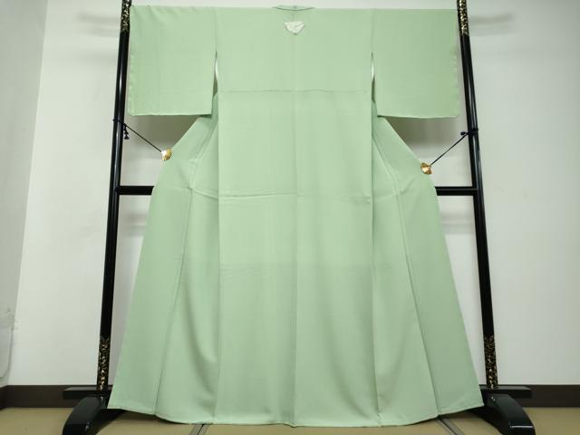 平和屋着物●上質な色無地 若芽色 正絹 逸品 未使用 DABI2874ud