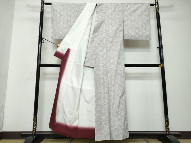 平和屋着物●洗える最高級着物 <英>はなぶさ謹製 小紋 麻の葉文様 洗える着物 DABI2881ud