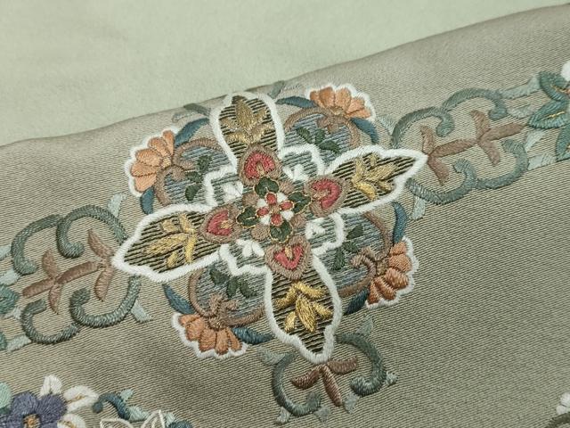 平和屋着物●豪華色留袖 作家物 総刺繍 洋花文 暈し染め 金糸 正絹 逸品 未使用 DABI2889ud