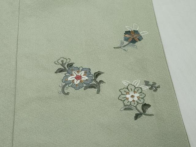 平和屋着物●豪華色留袖 作家物 総刺繍 洋花文 暈し染め 金糸 正絹 逸品 未使用 DABI2889ud