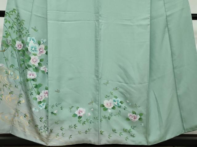 平和屋着物●訪問着 花蝶文 暈し染め 金彩 正絹 逸品 DABI2893ud