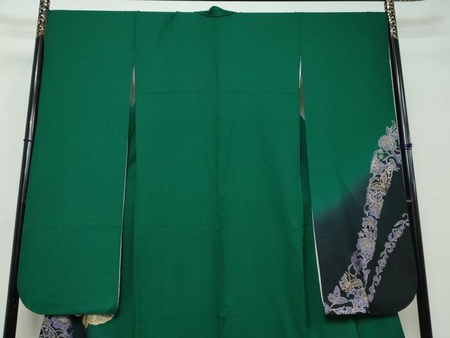 平和屋着物●豪華振袖 花蝶文 暈し染め 金彩 正絹 逸品 DABI2902ud