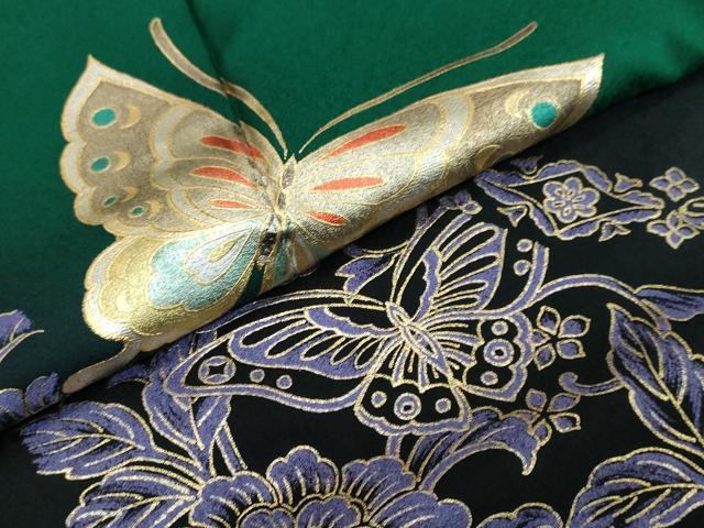 平和屋着物●豪華振袖 花蝶文 暈し染め 金彩 正絹 逸品 DABI2902ud