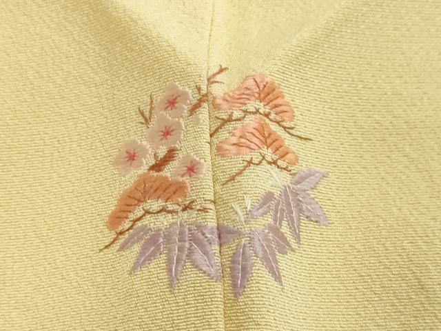 平和屋着物●中国三大刺繍 スワトウ刺繍 汕頭刺繍 総刺繍 訪問着 吉祥草花文 正絹 逸品 DABI2909ud