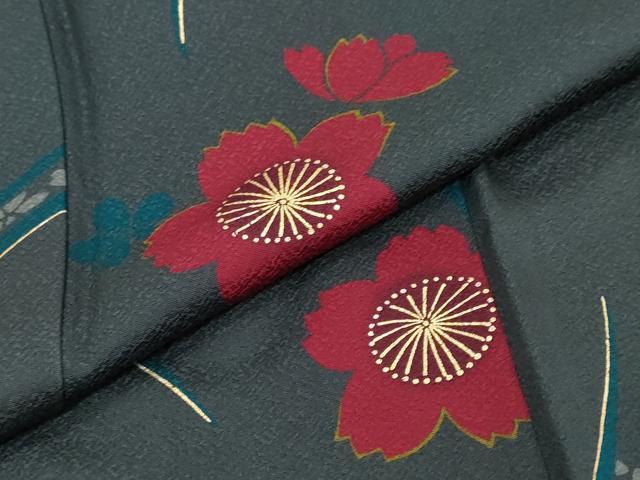 平和屋着物●豪華振袖 舞桜文 金彩 正絹 逸品 DABI2916ud