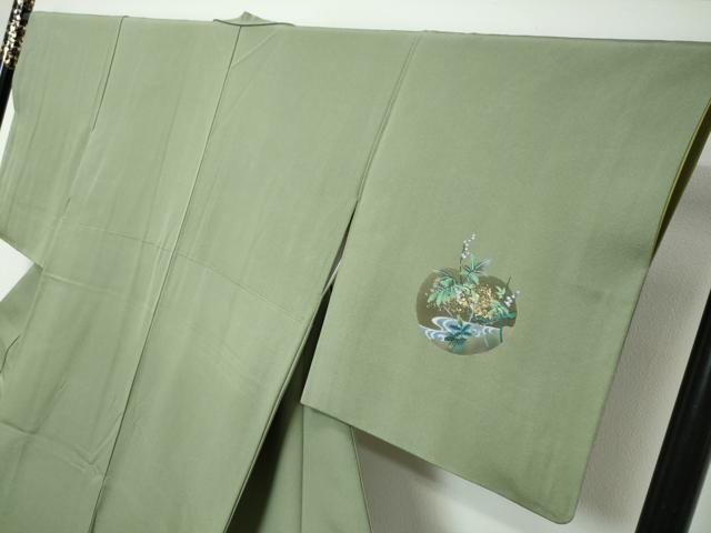 平和屋着物●訪問着 螺鈿 双鶴草花文 金彩 やまと誂製 正絹 逸品 DABI2917ud