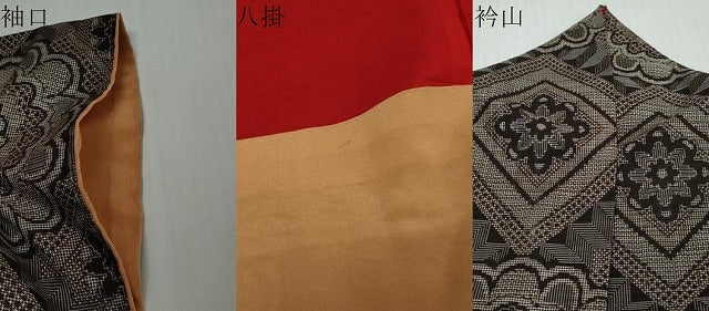 平和屋着物●本場大島紬 龍郷絣 花菱文 正絹 逸品 DABI2918ud