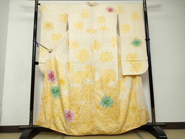 平和屋着物●豪華振袖 総絞り 舞花文 正絹 逸品 DABI2922ud